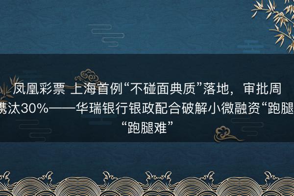 凤凰彩票 上海首例“不碰面典质”落地，审批周期镌汰30%——华瑞银行银政配合破解小微融资“跑腿难”