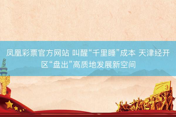 凤凰彩票官方网站 叫醒“千里睡”成本 天津经开区“盘出”高质地发展新空间