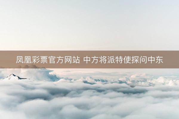 凤凰彩票官方网站 中方将派特使探问中东