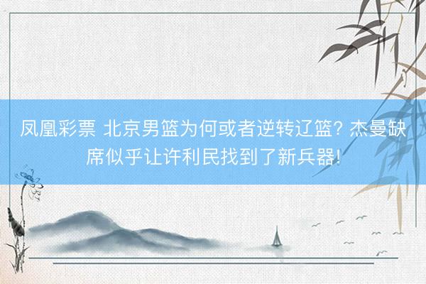 凤凰彩票 北京男篮为何或者逆转辽篮? 杰曼缺席似乎让许利民找到了新兵器!