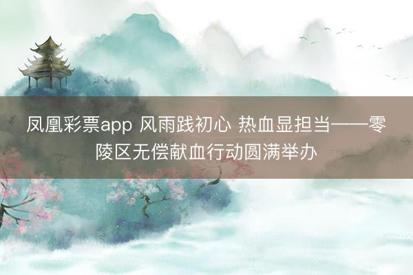 凤凰彩票app 风雨践初心 热血显担当——零陵区无偿献血行动圆满举办